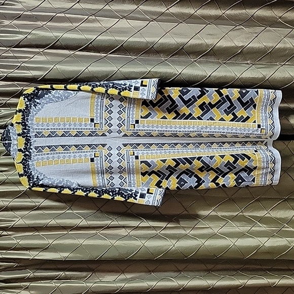 EUC- Vertigo Geometric/Art Deco Pattern Duster Sweater - Picture 6 of 6